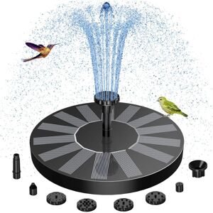 HÉLOISE Solar Bird Bath Fountain with 6 Nozzles, Solar Fountain Pump for Bird Bath with Brackets, Solar Powered Floating Water Pump for Bird Bath, Ponds,