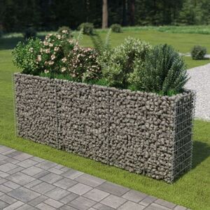 Bonnevie - Gabion Raised Bed,Planter,Plant pot,Flower box Galvanised Steel 270x50x100 cm CFW64686
