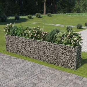 BONNEVIE Gabion Raised Bed,Planter,Plant pot,Flower box Galvanised Steel 450x50x100 cm CFW67735