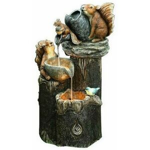 Dewdat - Garden Animal Statue Solar Fountain Led Light Garden Art Deco Outdoor Garden Sculpture (a)