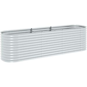 Garden Raised Bed 320x80x81 cm Galvanised Steel Silver Vidaxl