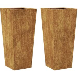 Garden Planters 2 pcs 35x35x75 cm Weathering Steel Vidaxl