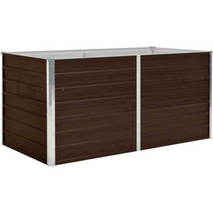 Raised Garden Bed Brown 160x80x77 cm Galvanised Steel vidaXL