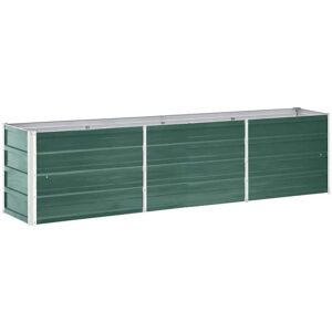 Garden Raised Bed Galvanised Steel 240x40x45 cm Green Vidaxl