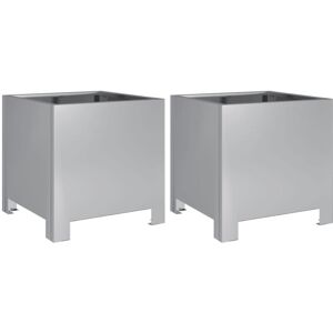 Garden Planters 2 pcs 30x30x30 cm Galvanised Steel Vidaxl