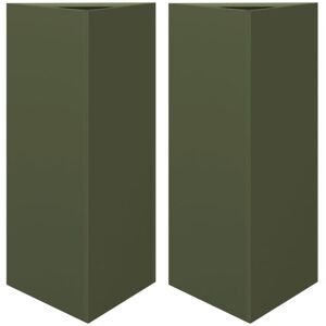Vidaxl - Garden Planters 2 pcs Olive Green Triangular 40x34.5x70 cm Steel