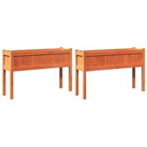 Vidaxl - Garden Planters 2 pcs with Legs Wax Brown Solid Wood Pine