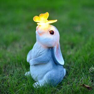 Linghhang - Garden Rabbit Statue Decoration with Solar Light - Outdoor Statues Easter Bunny for Rabbit Lovers, Housewarming Gift for Patio Lawn Porch