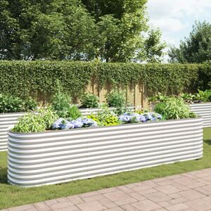 Bonnevie - Garden Raised Bed,Planter,Plant pot,Flower box 400x80x81 cm Galvanised Steel Silver VSVS950499