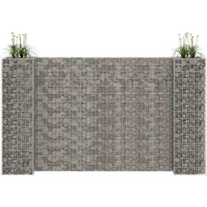 Bonnevie - H-Shaped Gabion Planter,Plant pot,Flower box Steel Wire 260x40x150 cm VSVS891101