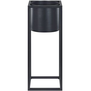Beliani - Modern Plant Stand Indoor Outdoor Flower Pot 15 x 15 x 40 cm Metal Black Idra