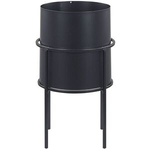 Beliani - Modern Plant Stand Indoor Outdoor Flower Pot 16 x 16 x 28 cm Metal Black Milea