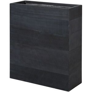 Beliani - Outdoor Indoor Flower Pot Black Rectangle Fibre Clay 60x22x72 cm Thimena