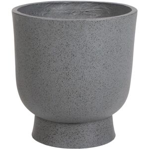 Beliani - Outdoor Indoor Flower Pot Dark Grey Terrazzo Effect Round MgO 36x36x39 cm Ginkgo