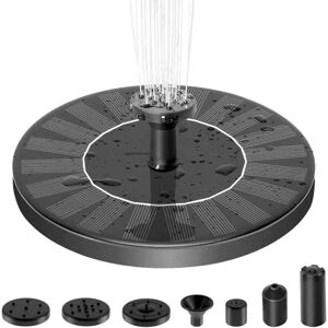 Longziming - Outdoor Solar Fountain 1.2W Solar Water Pump + 6 Nozzles Floating Fountain with Solar Panel for Garden, Birdbaths or Ponds