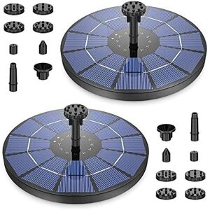 HÉLOISE Outdoor Solar Fountain 3.5W 2PCS, Floating Solar Pond Pump with Battery and 6 Nozzles, for Bird Bath Pond Garden Fountain