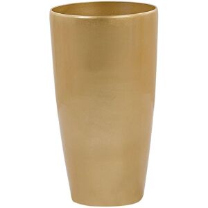 Beliani - Outdoor Indoor Plant Flower Pot Tall Round 32 cm High Gloss Gold Tseria