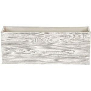 Beliani - Modern Outdoor Indoor Flower Pot Light Wood Fibre Clay Rectangular 42x13cm Paos