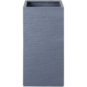 Beliani - Large Tall Planter Clay Garden Decor Indoor Outdoor 33x33x70 cm Grey Dion
