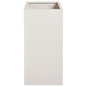Beliani - Large Tall Planter Clay Garden Decor Indoor Outdoor 33x33x70 cm Light Beige Dion