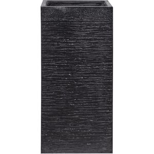 Beliani - Large Tall Planter Clay Garden Decor Indoor Outdoor 33x33x70 cm Black Dion