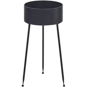 Beliani - Plant Stand Indoor Outdoor Flower Pot 29 x 26 x 50 cm Metal Black Leika