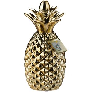 Relaxdays - Set of 4 Pineapple Money Boxes, Ceramic Piggy Bank, Notes & Coins, Home Décor, Gift, HxW 24 x 10.5 cm, Gold