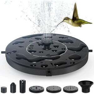 LONGZIMING Solar Fountain, 1.4W Outdoor Solar Garden Fountain, Outdoor Solar Fountain with 6 Nozzles, Solar Pond Pump for Garden/Patio/Aquarium/Birdbath/Pond