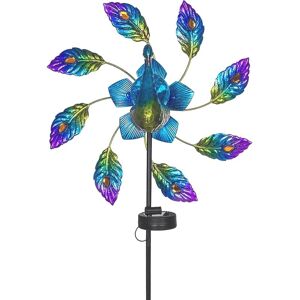 TLILY Solar Light Wind Spinner, Powered Colorful led Windmill,Outdoor Lawn Patio Pathway Ornament