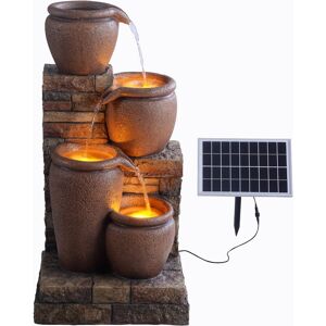 Teamson Home 78 cm 4-Tier Cascading Bowl Solar Powered Water Fountain for Outdoor Living Spaces, Terracotta