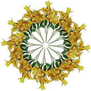 Leaf - 12 x 60cm Artificial Lily Stem - Yellow - 144 Flowers Leaf - 12 x 60cm Artificial Lily Stem - Yellow - 144 Flowers