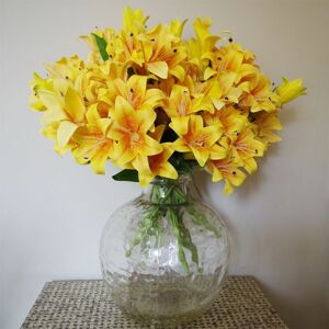 Leaf - 12 x 60cm Artificial Lily Stem Yellow (144 Flowers) Leaf - 12 x 60cm Artificial Lily Stem Yellow (144 Flowers)