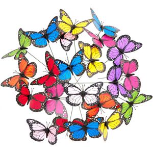 RELAXDAYS 144x Ornamental Garden Butterflies, Set of Flowerpot Decoration, Outdoor Stakes, Metal Sticks, Multicoloured RELAXDAYS 144x Ornamental Garden Butterflies, Set of Flowerpot Decoration, Outdoor Stakes, Metal Sticks, Multicoloured