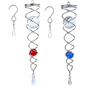 TLILY 2 Pack Gazing Ball Spiral Tail Wind Spinner Stabilizer Garden Hanging with Swivel Hook TLILY 2 Pack Gazing Ball Spiral Tail Wind Spinner Stabilizer Garden Hanging with Swivel Hook