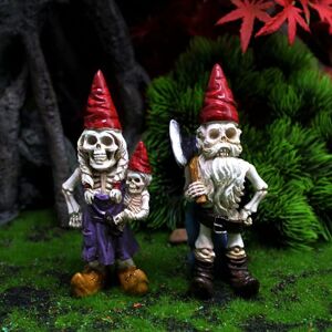 Readcly - 2PC Halloween Skeleton Gnome Statue Dwarf Skull Resin Figurine Statuedwarf Couple Statue Skeleton Zombie Gnome Ornament Resin Gnome Garden Readcly - 2PC Halloween Skeleton Gnome Statue Dwarf Skull Resin Figurine Statuedwarf Couple Statue Skeleton Zombie Gnome Ornament Resin Gnome Garden