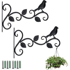 CSPARKV 2pcs Hanging Basket Brackets, Wall Mounted Plant Hook, Retro Garden Hook, Decorative Brackets with Screws for Flower Pot, Lantern, Bird Feeder and CSPARKV 2pcs Hanging Basket Brackets, Wall Mounted Plant Hook, Retro Garden Hook, Decorative Brackets with Screws for Flower Pot, Lantern, Bird Feeder and