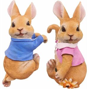 HÉLOISE 2pcs Rabbit Garden Ornaments,Outdoor Garden Resin Statue,Hanging Sculpture,Garden Hanger Animal Statue Ornaments for Flower Pot/Garden Fence HÉLOISE 2pcs Rabbit Garden Ornaments,Outdoor Garden Resin Statue,Hanging Sculpture,Garden Hanger Animal Statue Ornaments for Flower Pot/Garden Fence