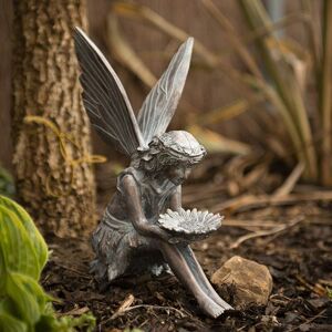 GARDEN MILE 2x Fairy Statures Bronze Sitting Fairy for your Garden Outdoor GARDEN MILE 2x Fairy Statures Bronze Sitting Fairy for your Garden Outdoor