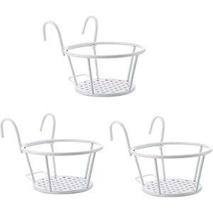 WOIYIC 3 Pack Metal Flower Pot Holders - Hanging Flower Shelf with Flower Pot Hooks - Hanging Railing - for Garden, Balcony, Fence, Indoor and Outdoor WOIYIC 3 Pack Metal Flower Pot Holders - Hanging Flower Shelf with Flower Pot Hooks - Hanging Railing - for Garden, Balcony, Fence, Indoor and Outdoor