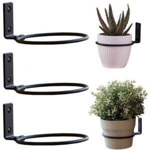 TOOLIVE 3 Pcs Black Flower Pot Holder Diameter 15cm Ring Metal Wall Brackets for Flower Pot with Screws TOOLIVE 3 Pcs Black Flower Pot Holder Diameter 15cm Ring Metal Wall Brackets for Flower Pot with Screws