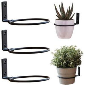 ODIPIE 3 pieces flower pot holder wall mount 12.5cm planter hook round metal flower pot ring for garden balcony ODIPIE 3 pieces flower pot holder wall mount 12.5cm planter hook round metal flower pot ring for garden balcony