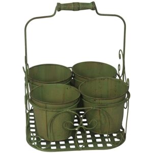 4 Decorative Basket Pot Holder - L25 x W25 x H30 cm - Green 4 Decorative Basket Pot Holder - L25 x W25 x H30 cm - Green