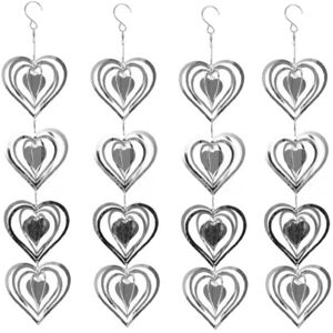 TLILY 4PCS Heart Bird Scare Reflective Double-Sided Reflectors, Sparkly Metal Wind Spinner Indoor Outdoor Garden Decor TLILY 4PCS Heart Bird Scare Reflective Double-Sided Reflectors, Sparkly Metal Wind Spinner Indoor Outdoor Garden Decor