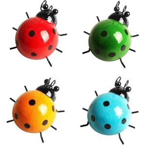 Linghhang - 4 Pieces Metal Ladybug Decor Metal Ladybug Wall Decor Metal Ladybugs Wall Art for Garden Lawn Home Decor Outdoor Wall Sculptures Linghhang - 4 Pieces Metal Ladybug Decor Metal Ladybug Wall Decor Metal Ladybugs Wall Art for Garden Lawn Home Decor Outdoor Wall Sculptures