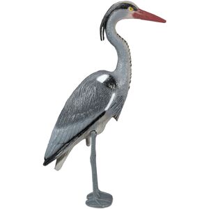 Decorative Heron Decoy, Standing Heron Statue, Garden Pond Protection, Bird Repellent, pe, Grey - Relaxdays Decorative Heron Decoy, Standing Heron Statue, Garden Pond Protection, Bird Repellent, pe, Grey - Relaxdays