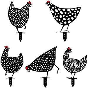 LINGHHANG 5 Realistic Chickens - Garden Decoration - Chicken Shaped Decoration - Yard Silhouette for Lawn, Path, Sidewalk, Garden LINGHHANG 5 Realistic Chickens - Garden Decoration - Chicken Shaped Decoration - Yard Silhouette for Lawn, Path, Sidewalk, Garden