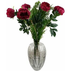 Leaf - 80cm Bubble Vase Artificial Peony Flowers Leaf - 80cm Bubble Vase Artificial Peony Flowers