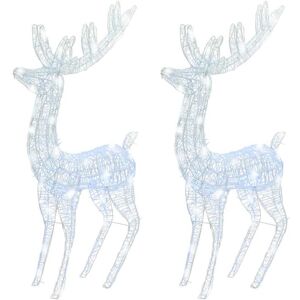 vidaXL Reindeer Christmas Decoration - Cold White - 2 pcs vidaXL Reindeer Christmas Decoration - Cold White - 2 pcs