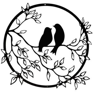 Alwaysh - Metal Wall Decor Bird on Tree Branch, Black Iron Bird Wall Silhouette, Metal Hanging Wall Art for Indoor and Outdoor Garden Alwaysh - Metal Wall Decor Bird on Tree Branch, Black Iron Bird Wall Silhouette, Metal Hanging Wall Art for Indoor and Outdoor Garden