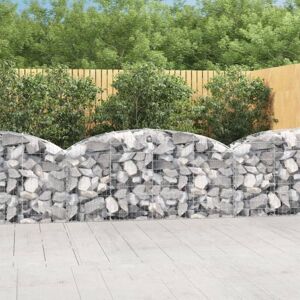 vidaXL Arched Gabion Basket - Galvanised Iron - 200x50x80/100 cm vidaXL Arched Gabion Basket - Galvanised Iron - 200x50x80/100 cm